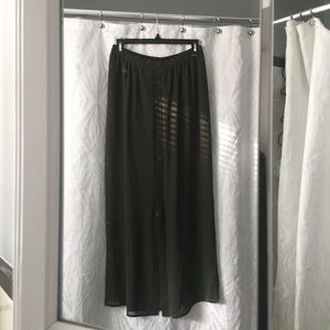Dark green maxi skirt